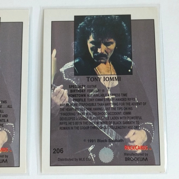 Rare Set of 3 1991 Black Sabbath Music Trading Cards Tony Lommi Cozy Powell - Picture 7 of 10